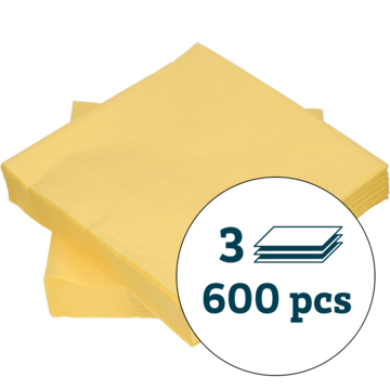 Serviett 3-Lag Gul 40x40cm