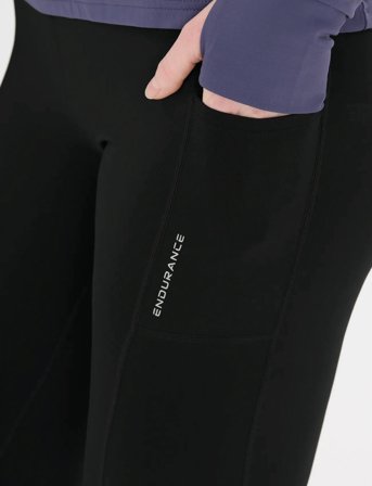 Endurance Strong W 3/4 Run Tights - Black - 36
