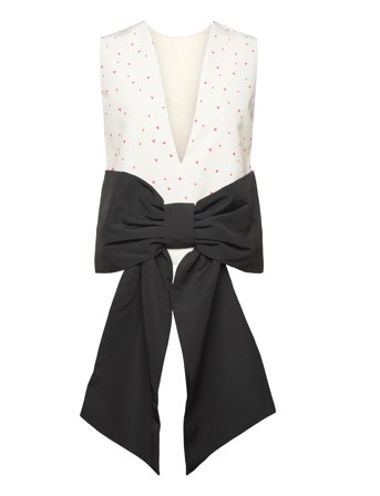 Heart Printed Bow Top White Stella Nova