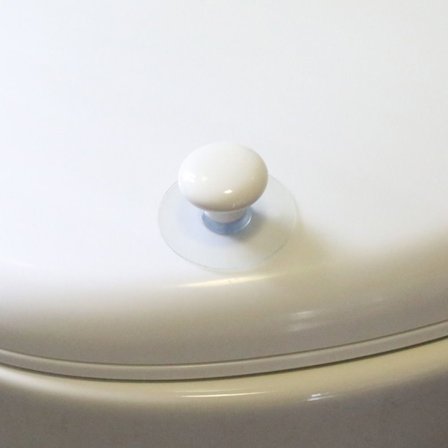 Oblat Rundt Toaletttrekk Håndtak Toalettseteåpner HVIT