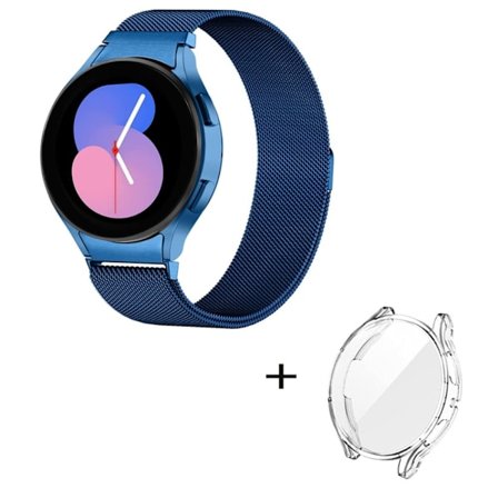Samsung Galaxy Watch 5 Pro klockarmband i rostfritt stål med genomskinligt skydd - Blå