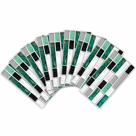 Veggflisoverføringer Klistremerke for Hjemmedekor, Skrell og Lim selvklebende bakplate, Flisdekaler for Stue Kjøkken Bad Dekor, 9 Stykker,03