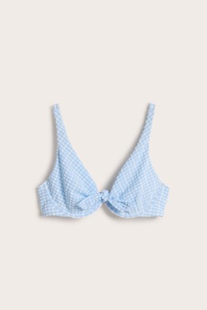 Kappahl | Mønstret bikini-BH Lyseblå 95C | Lyseblå