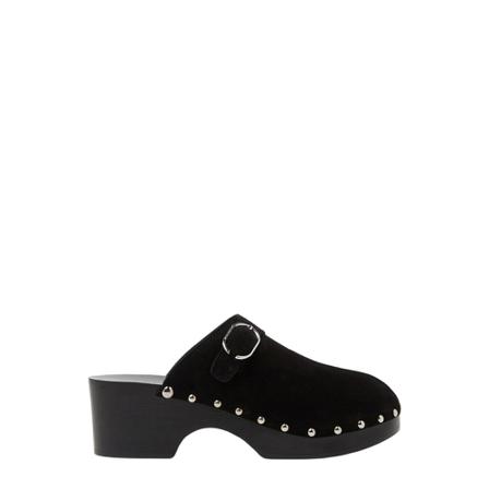 Paco Rabanne, Suede Clogs Zwart, Dames, Maat:37 EU