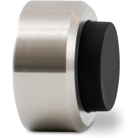 Dörrstopp 3,7x2,5cm - rostfritt stål med gummistopp - Wa