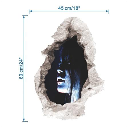 Halloween Väggdekor Pvc-dekoration, 17,7 X 23,6 Tum, Svart
