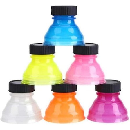 6 st återanvändbara snap-on burklock, läskburklock, tätningslock, dryck, blandade färger, dammtät