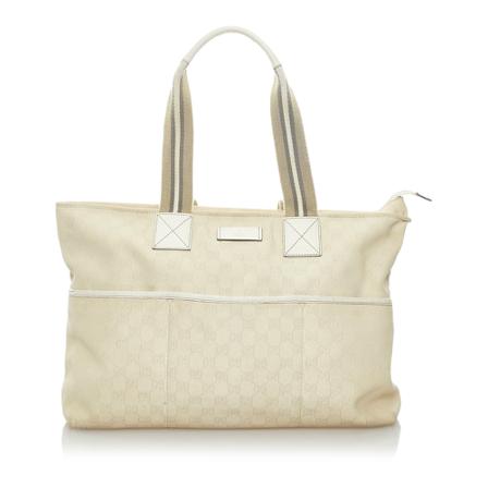 Gucci Vintage, Pre -owned GG Canvas Web Tote Bag Bruin, Dames, Maat:ONE Size