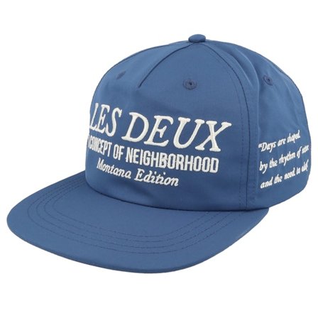 Les Deux - Blå snapback Kasket - Tech Letterman Cap Navy Peony Blue Snapback @ Hatstore