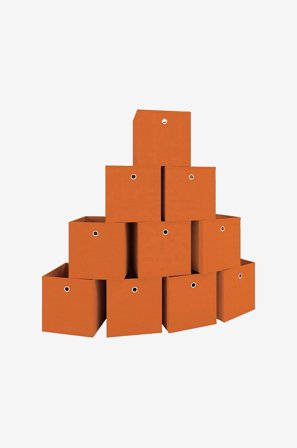 VCM - Set med 10 hopfällbara boxar Boxas - Orange - Hyllor & förvaring - Från Homeroom