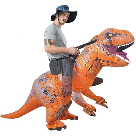 Ride-on Dinosaur Kostume Oppustelig Dinosaur Kostumer Fastelavnskostume til Voksne