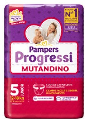 Pampers Progressi Mutandino Taglia 5 Junior (12-18 kg) 18 Pezzi
