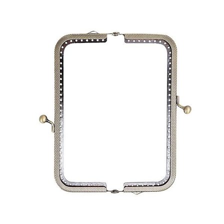 15cm Retro Fyrkantig Järnplånbok Ram Myntväska Dekorativa Pärlor