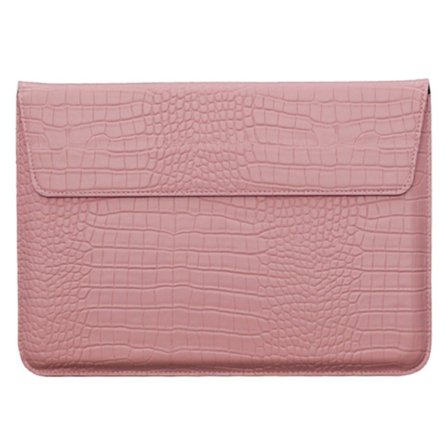 11-12" Vegansk skinnveske for bærbar PC med krokodillestruktur Stativveske for bærbar PC - Lyserosa