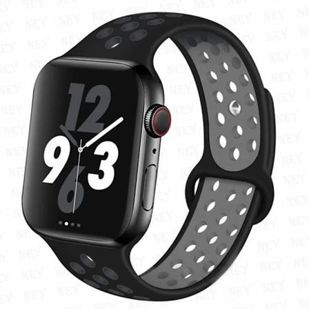 Sportrem til Apple Watch Band 45 mm 49 mm 44 mm 40 mm 41 mm 42 mm Silikonarmbånd correa iWatch Ultra 2 Series 9 8 SE 7 6 5 4 3 Sort-grå 2 Black-gray 2