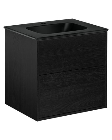 Gustavsberg Artic GB71ACVU60TK38 Kommodpaket svart askfaner/mattsvart, 60 cm, 2 lådor Svart askfaner/mattsvart, Badrum