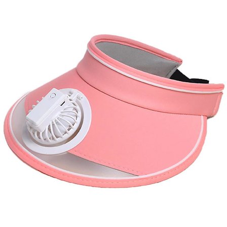 Solskyggehatte med ventilator - tre hastigheder USB genopladelig, solbeskyttende solhat med justerbar spænde (FW)