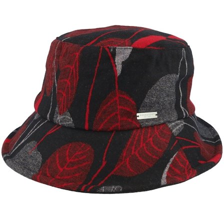 Seeberger - Nero bucket Cappello - Viscose Fabric Red/Black Bucket @ Hatstore