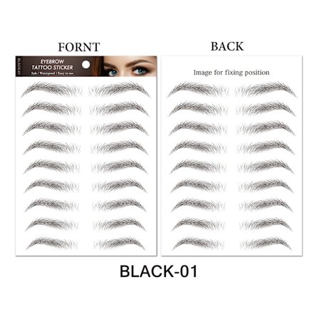 10 Applicera svarta klistermärken Retuschklistermärken Ögonbrynsklistermärken 4D Eyebrow Transfer 4D Eyebrow Tatuering