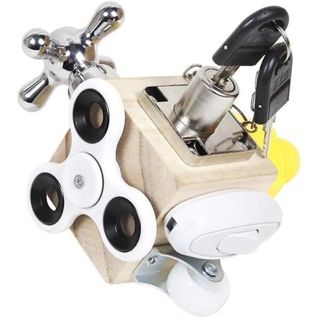 Montessori Aktivitetskube - Pedagogisk 6-i-1 Læringsleke for Tidlig Barndom og Foreldre-Barn