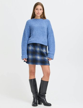 ICHI Ihwooly Check - Navy - 38