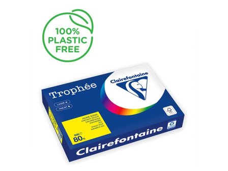 Clairefontaine Trophée A3 80 g färgat papper gul 500/fp - Lyreco - Kontorspapper - Specialpapper - Färgat - A3