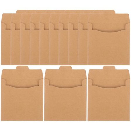 50 st Kraftpappers CD-fodral DVD-förpackningsväska CD-förvaringsväska CD-kuvert Ljusbrun 15X12CM