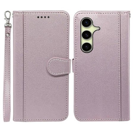 Kompatibel med Samsung Galaxy S25 Plånboksfodral Magnetisk Stängning Läder Telefonskal med Rem-lingling}