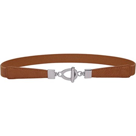 Dam 0,8" bredd smal elastisk midjebälte stretch cinch bälte T