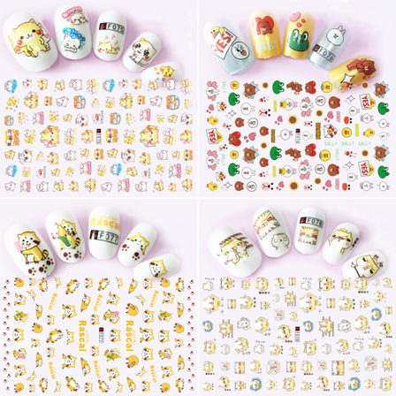 Swan Ultra-Tunn Rygglim Cartoon Fire Decoration Flamingo Nail Stickers f084