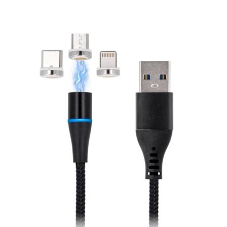 3i1 Magnetic Laddningskabel - Lightning/ USB-C /MicroUSB