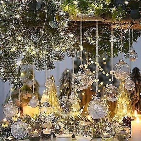 24 stk 6 cm knusefrie transparente julekuler