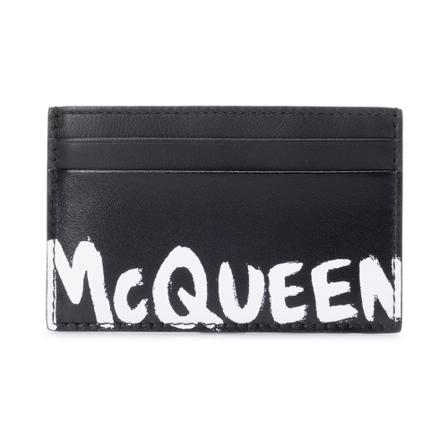 Alexander McQueen Pung Sort, Herre Punge og Kortholder, Størrelse: ONE Size