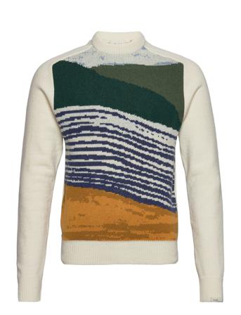 River Jacquard Wool Knit - Cloud Patterned Forét