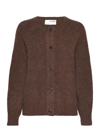 Slflulu Ls Knithort Cardigan Brown Selected Femme