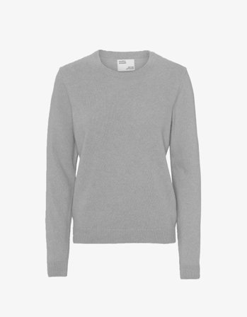 Women Classic Merino Wool Crew - Heather Grey - M