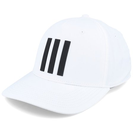 Adidas - Tour Hat 3 Stripe White Adjustable Adjustable White Cap - @ Hatstore