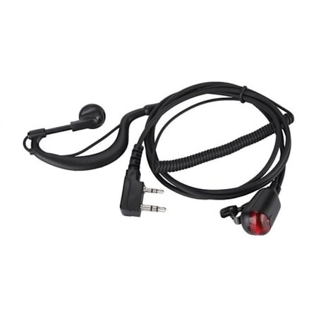 Enkelt ørestykke K-head Walkie Talkie In-Ear Headset Ham Radio Earpiece PTT Radio Earpiece med lys