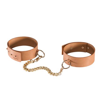 Maze Ankle & Knee Cuffs - Brown - Vuxen.se - Håndjern og lænker, piske, gags, bondage, mundknebel, masker & øjenbind.