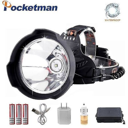 LED-pannlampa 35000 Lumen USB Laddningsbar Hårdhattslampa