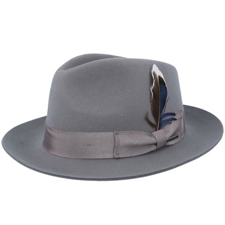 Stetson - Grau Fedora Hut - Woolfelt/Cashmere Stone Fedora @ Hatstore
