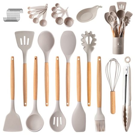 Köksredskap - LUNAVO - Paket med 24 delar - Silikon - Praktiska och hållbara