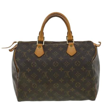Louis Vuitton Vintage, Pre-owned Speedy 30 Monogram Handbag Bruin, Dames, Maat:ONE Size,leather