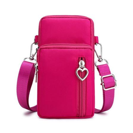 19cm Mobiltelefon Pung Tegnebog Crossbody Taske Fashion Sport Skuldertasker Armbåndstaske Telefon Etui Taske Til Kvinder Mænd Gaver DB Red