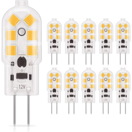 AC DC 12 Volt LED-lampa, Varmvit 3000K Ej Dimbar Halogenlampa Ersättning För Ljuskrona, Köksfläkt, Skrivbord, Golvlampa, Taklampa_MGF