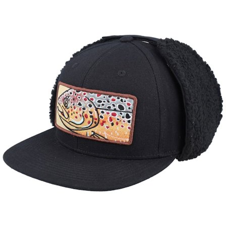 Skillfish - Black - earflap - Cap - Big Trout Patch Vintage Black Ear Flap Snapback - Hatstore