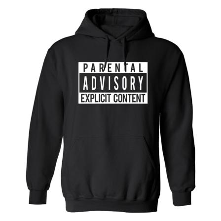 Parental Advisory - Hættetrøje / Sweater - MÆND Svart - 5XL