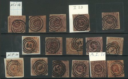 Danmark - Planche med forskellige 4 RBS