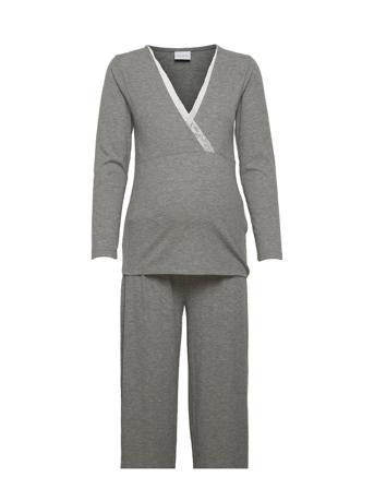 Mlkehla L/S Jersey Rib Pyjamas Nf A. Grey Mamalicious
