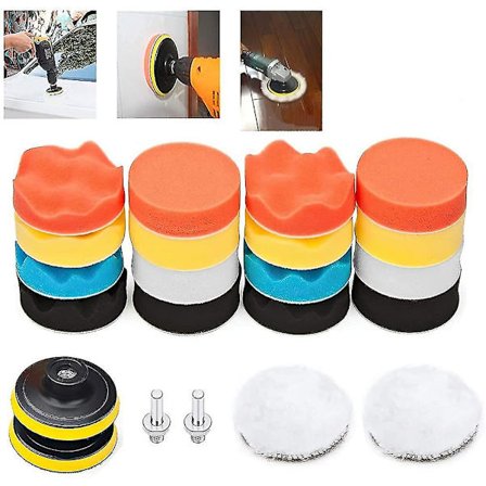Poleringssvamp Bil, 22 st Poleringssvamp Set För Polering Pad Borr
